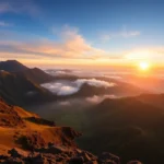 Hiking Mount Rinjani's stunning summit with views of lush slopes and volcanic crater, inspiring adventure and natural beauty.