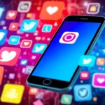 Bright image illustrating the latest social network news with social media icons and