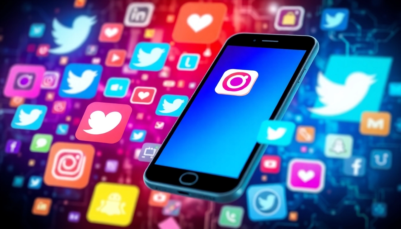 Bright image illustrating the latest social network news with social media icons and